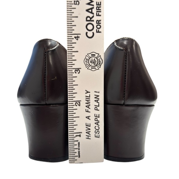 VTG Ralph Lauren Womens Brown Croc Embossed Block Heel Pump Size 7 Made in Spain - Picture 6 of 13